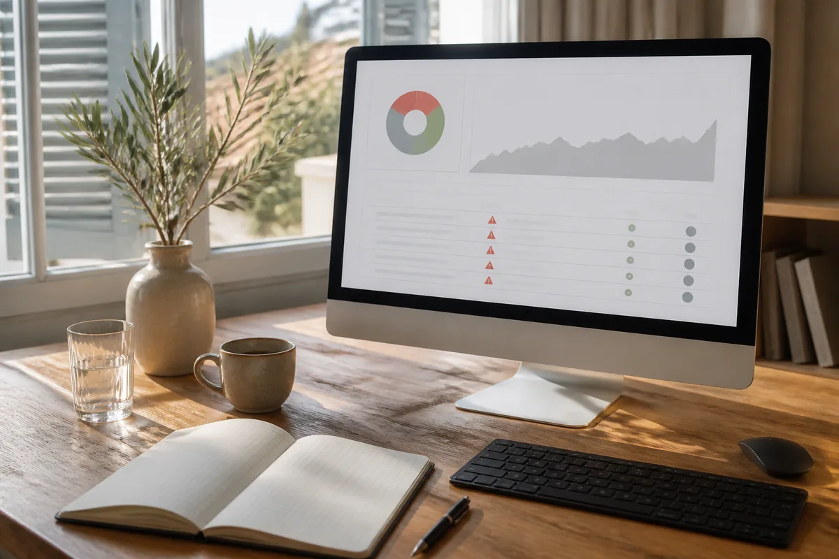 Rapport d&rsquo;indexation affiché sur un écran avec des pages signalées en anomalie